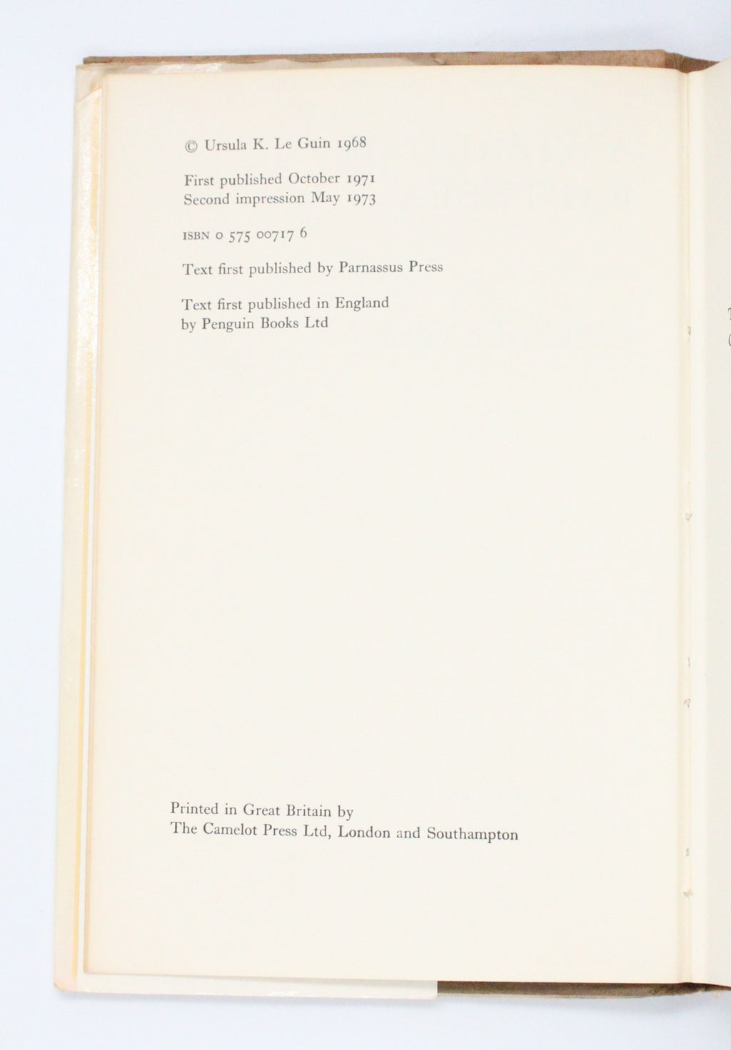 1973 A Wizard of Earthsea by Ursula Le Guin