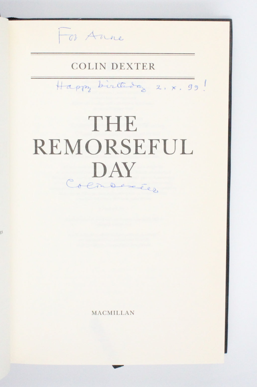1999 The Remorseful Day by Colin Dexter