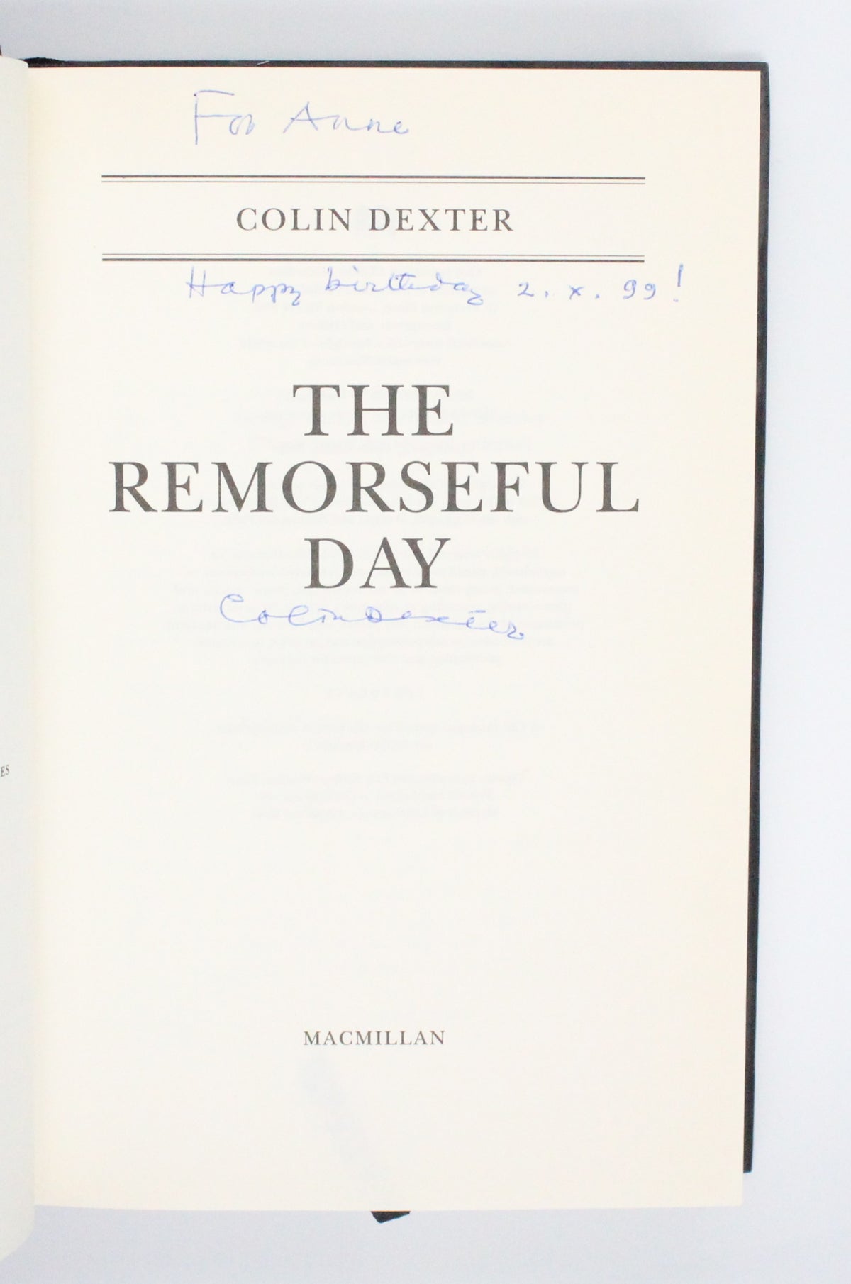 1999 The Remorseful Day by Colin Dexter