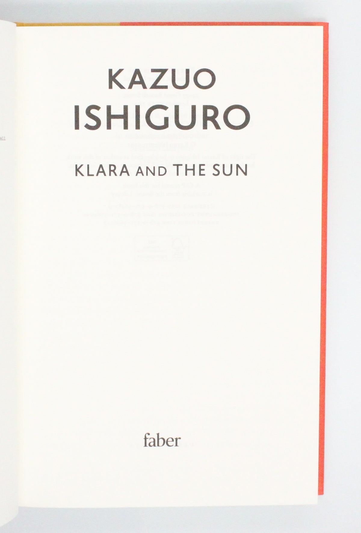 2021 Klara and The Sun by Kazuo Ishiguro
