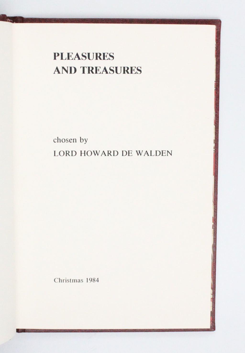 1984 Pleasures and Treasures by Lord Howard De Walden