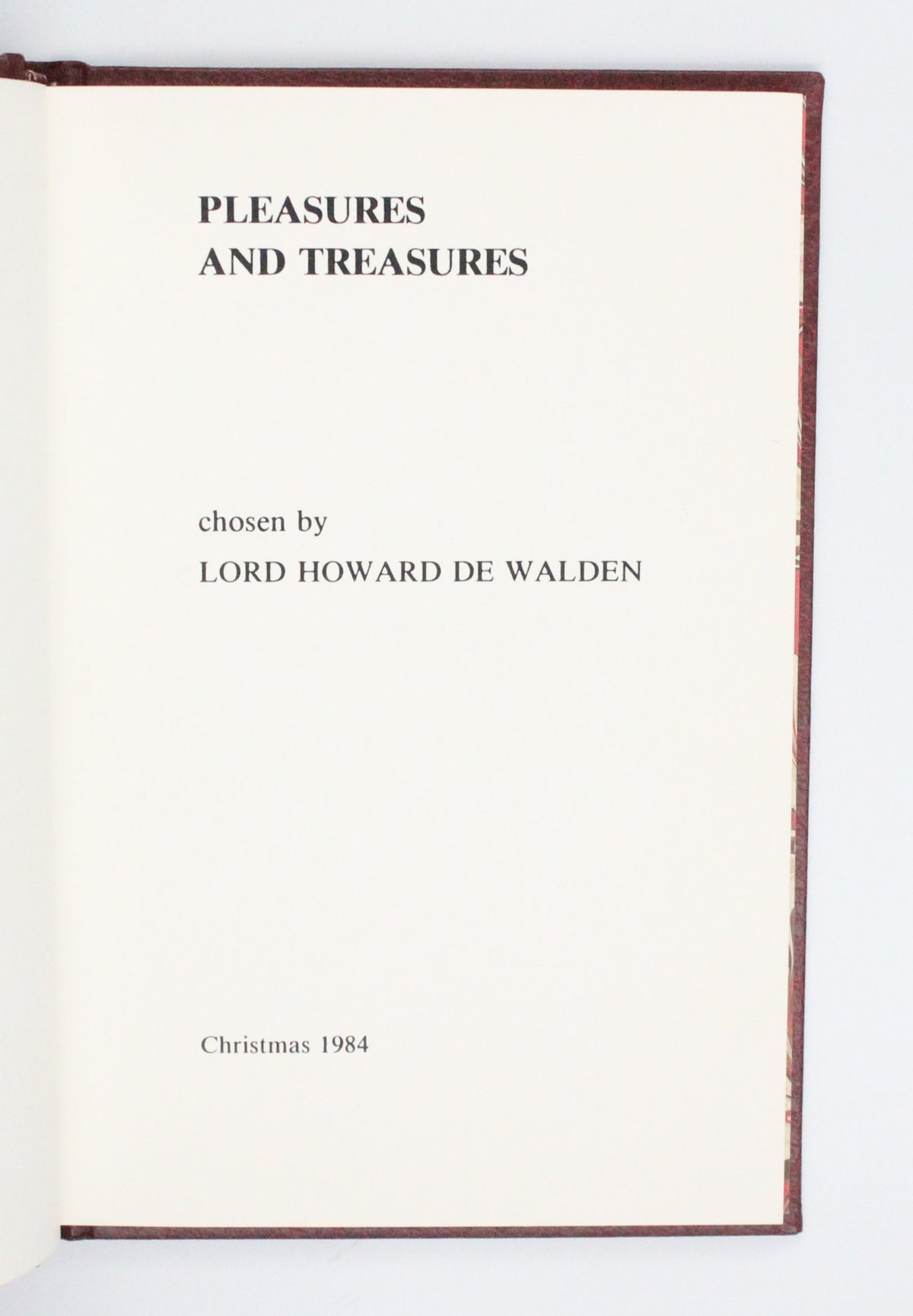 1984 Pleasures and Treasures by Lord Howard De Walden