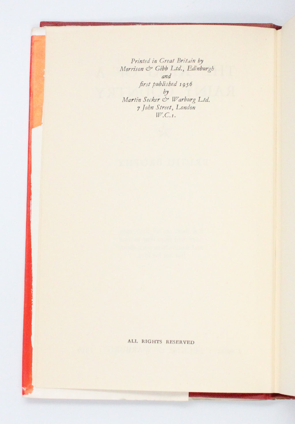 1956 The King of a Rainy Country by Brigid Brophy