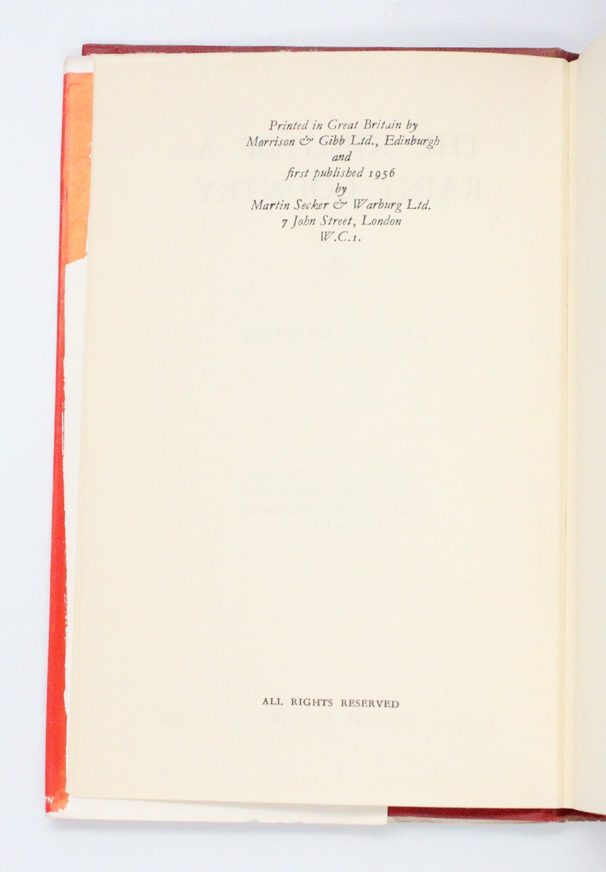 1956 The King of a Rainy Country by Brigid Brophy