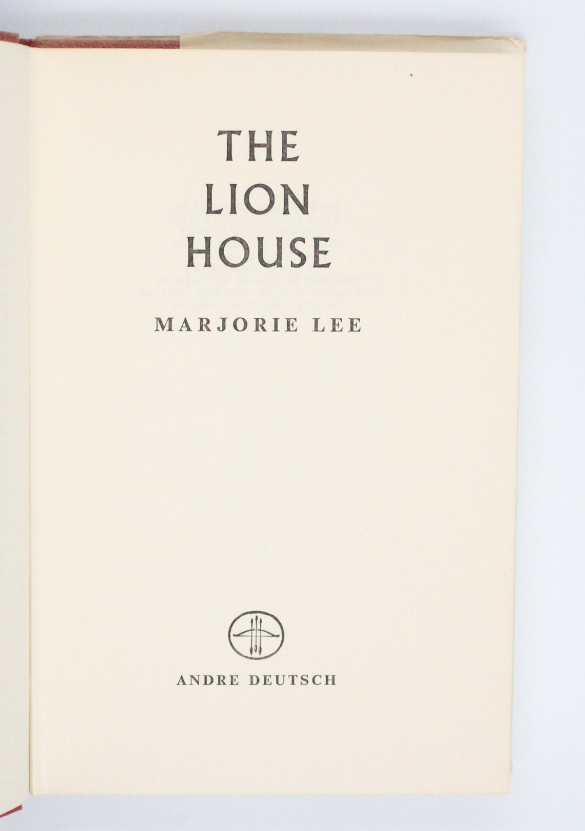 1960 The Lion House by Marjorie Lee