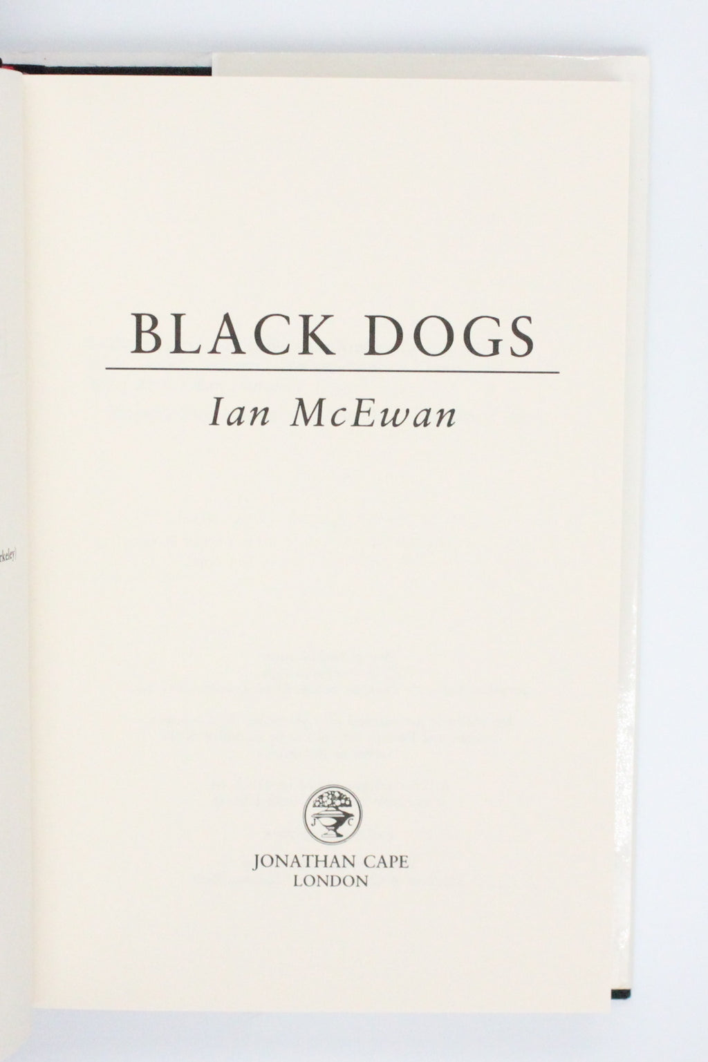 1992 Black Dogs by Ian McEwan
