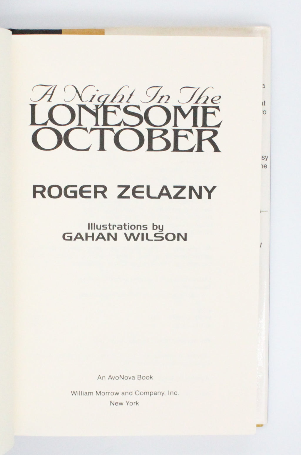 1993 A Night in The Lonesome October by Roger Zelazny