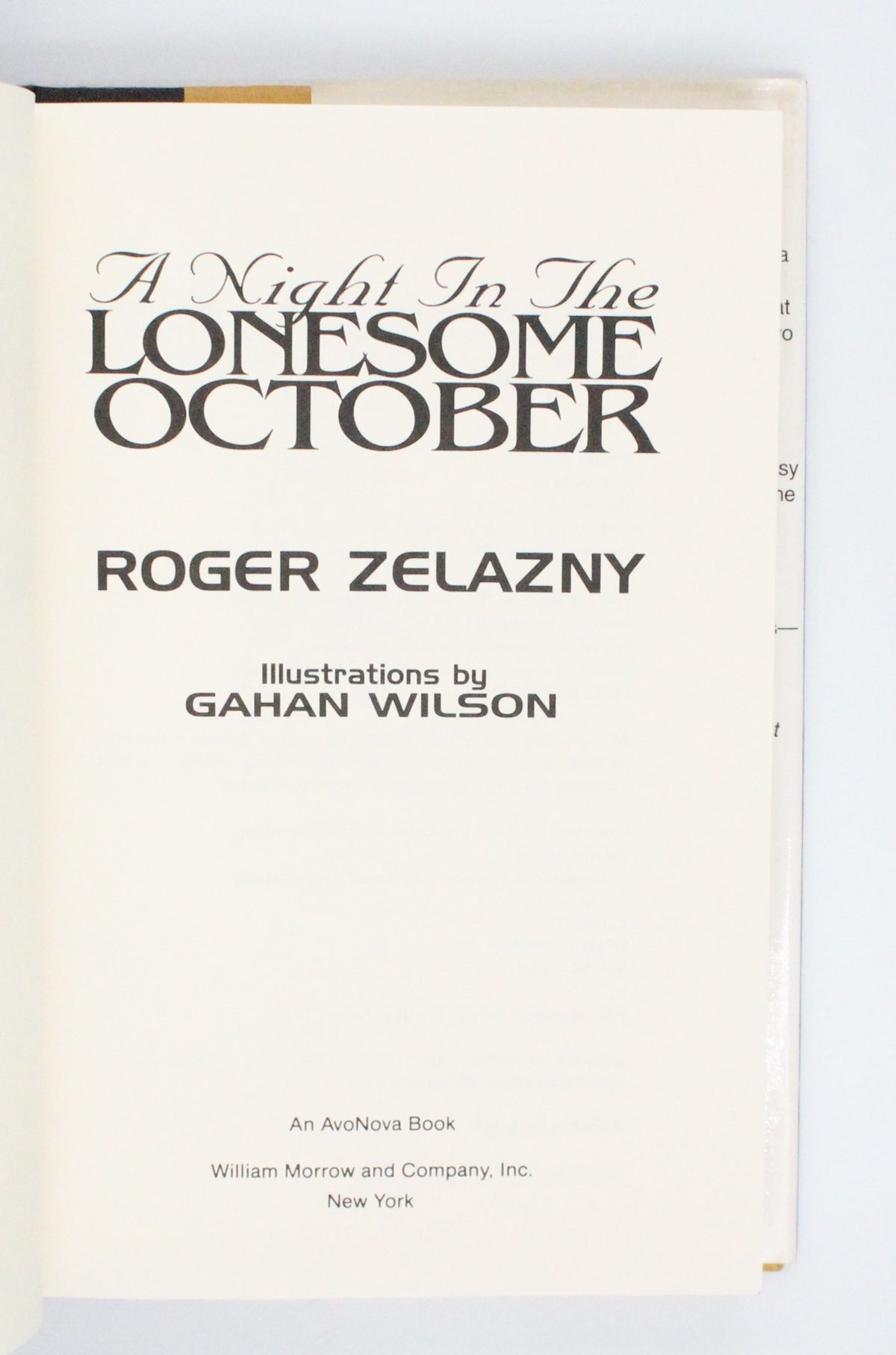 1993 A Night in The Lonesome October by Roger Zelazny
