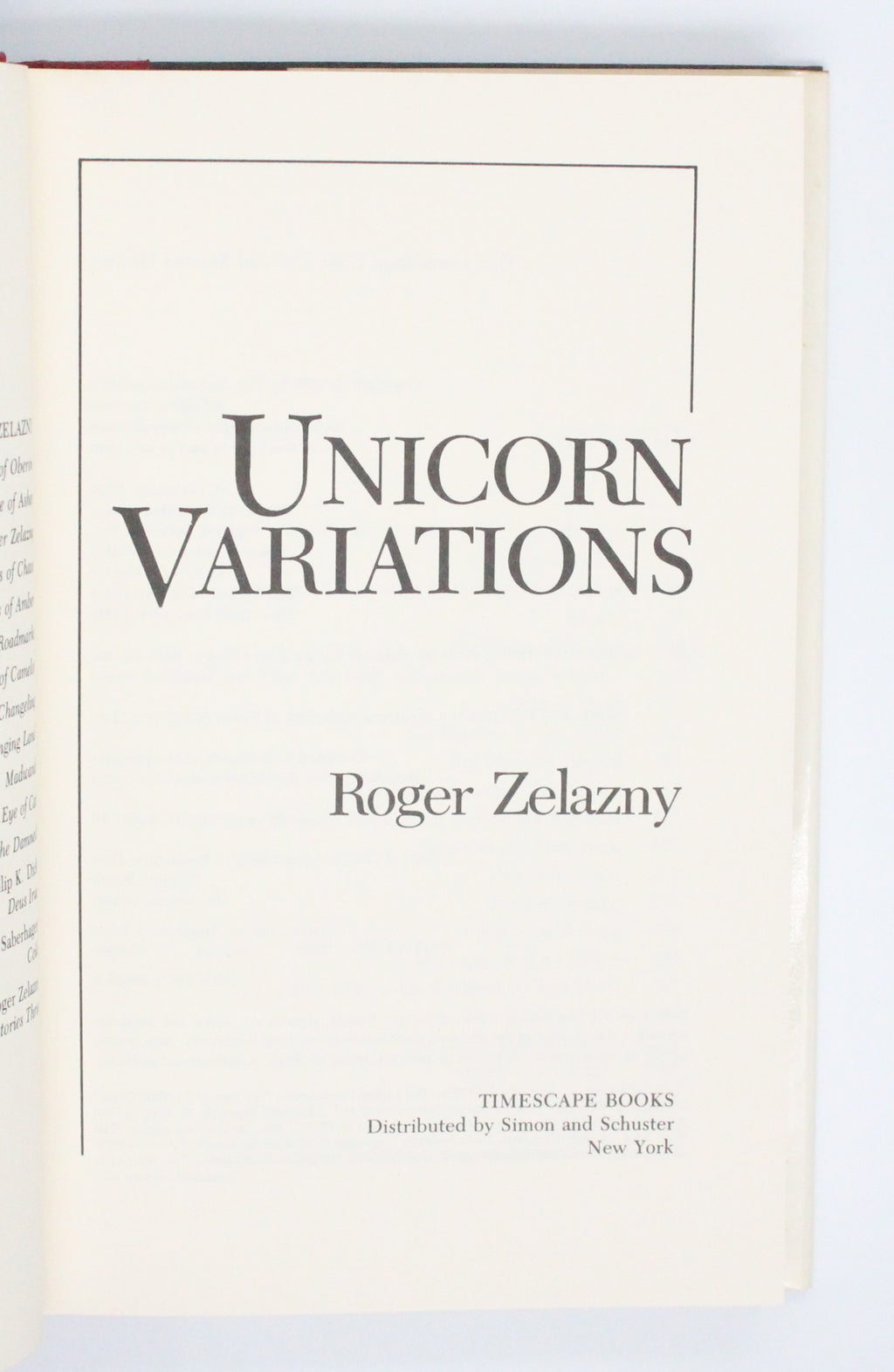 1983 Unicorn Variations by Roger Zelazny