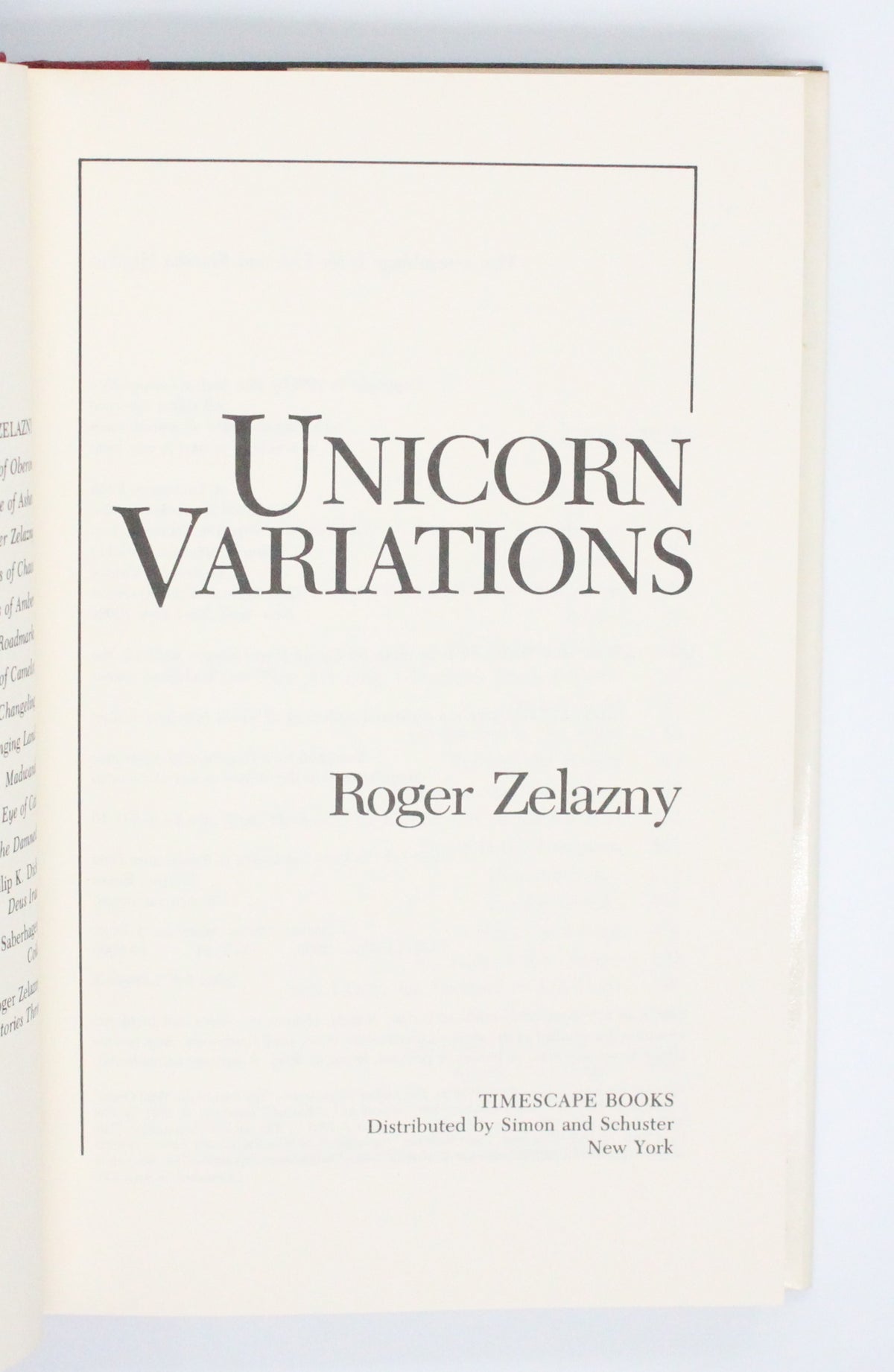 1983 Unicorn Variations by Roger Zelazny
