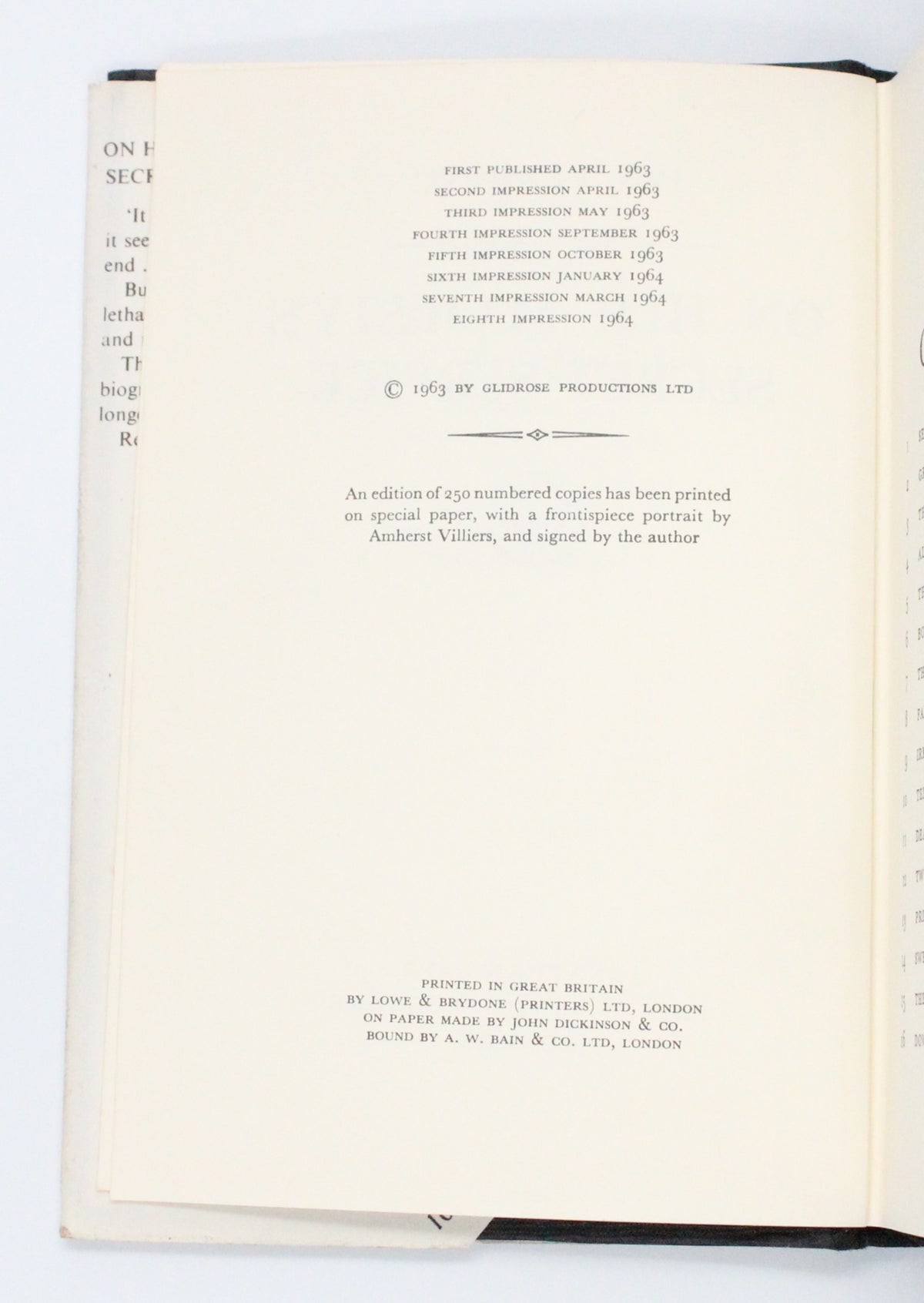 1964 On Her Majesty’s Secret Service by Ian Fleming