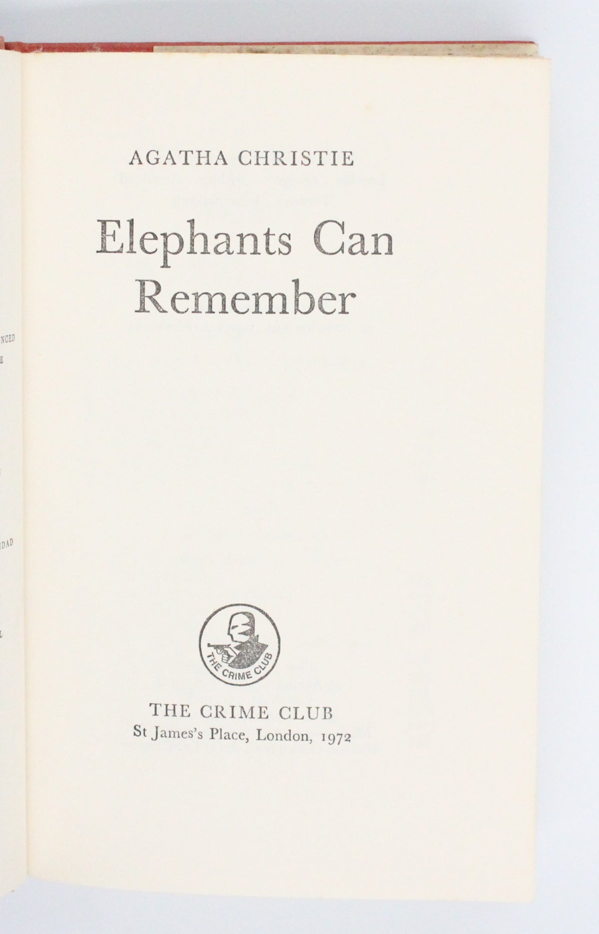1972 Elephants Can Remember by Agatha Christie