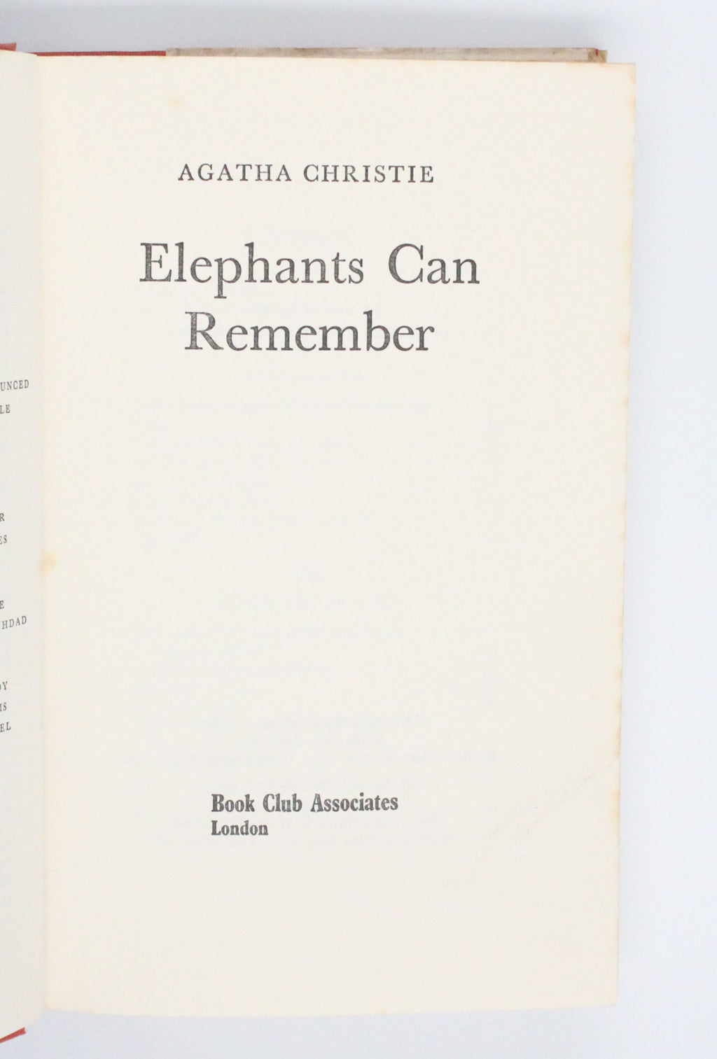 1972 Elephants Can Remember by Agatha Christie