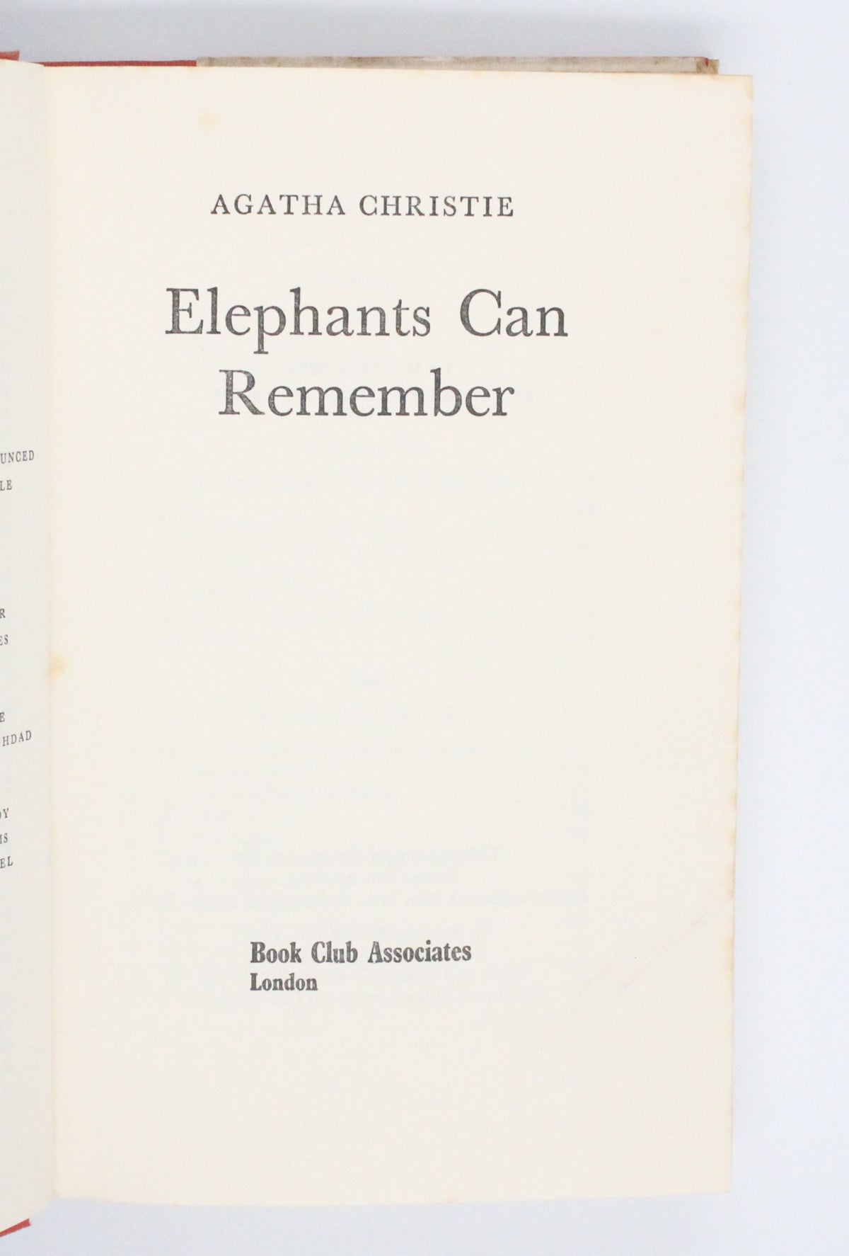 1972 Elephants Can Remember by Agatha Christie