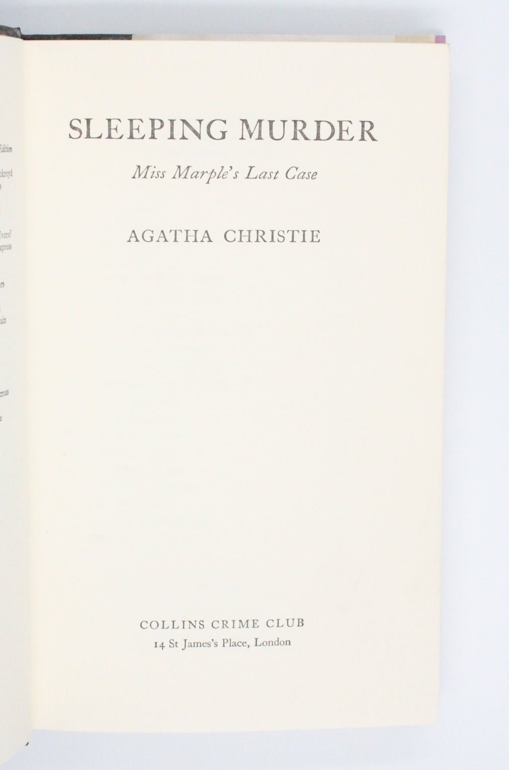 1976 Sleeping Murder by Agatha Christie