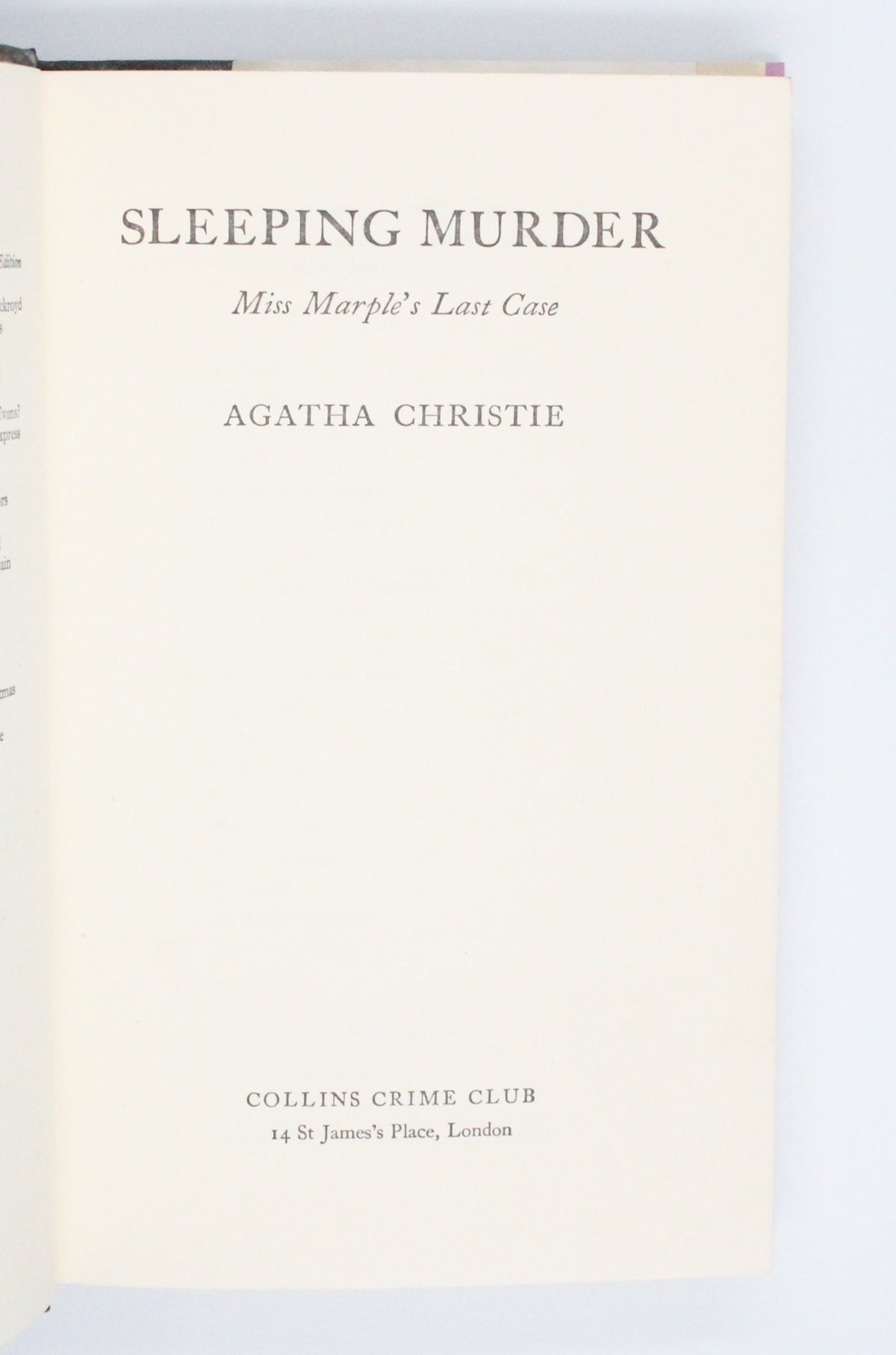1976 Sleeping Murder by Agatha Christie