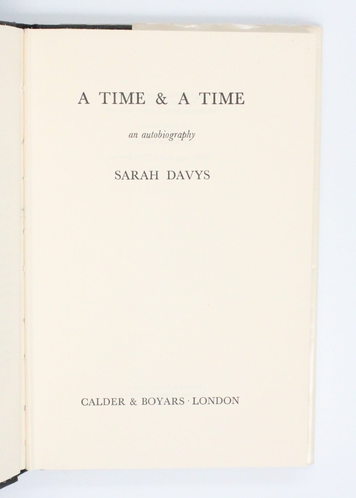 1971 A Time & A Time by Sarah Davys