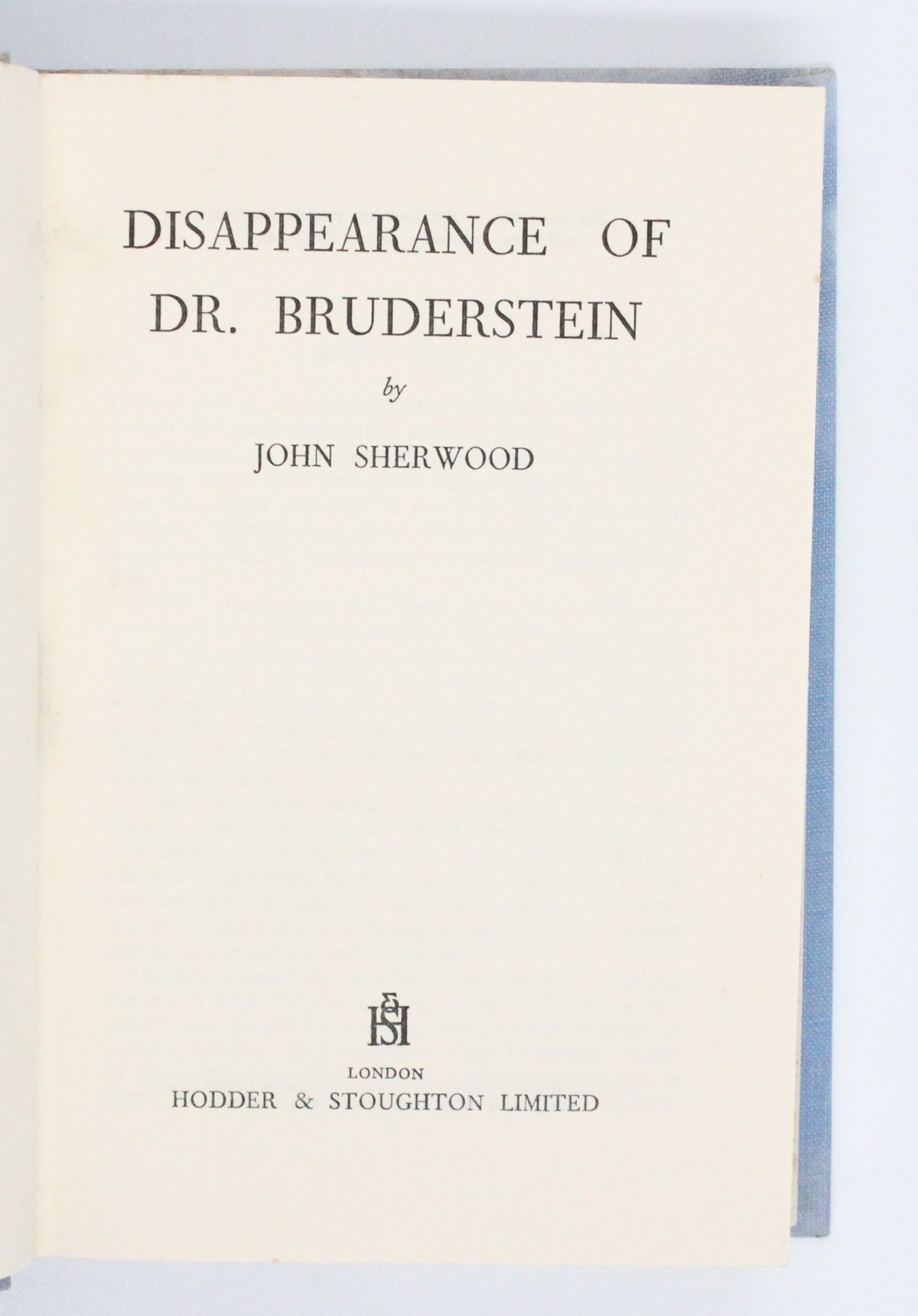 1949 Disappearance of Dr Bruderstein by John Sherwood