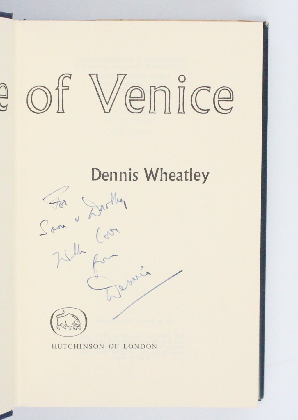 1959 The Rape of Venice by Dennis Wheatley