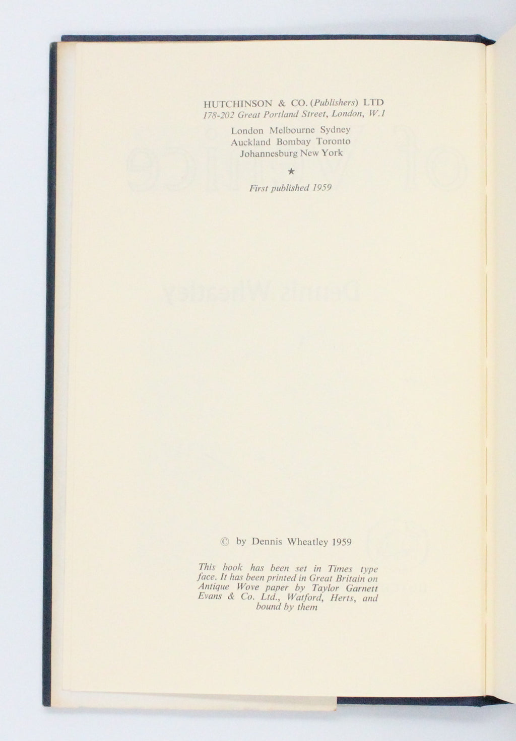 1959 The Rape of Venice by Dennis Wheatley