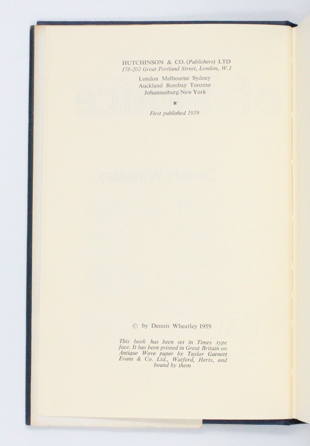 1959 The Rape of Venice by Dennis Wheatley