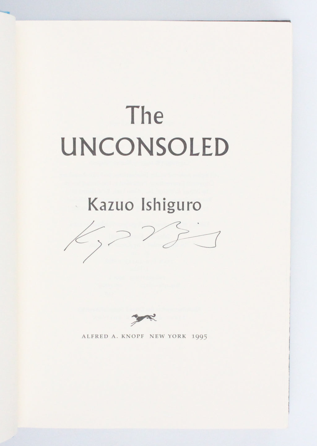 1995 The Unconsoled by Kazuo Ishiguro