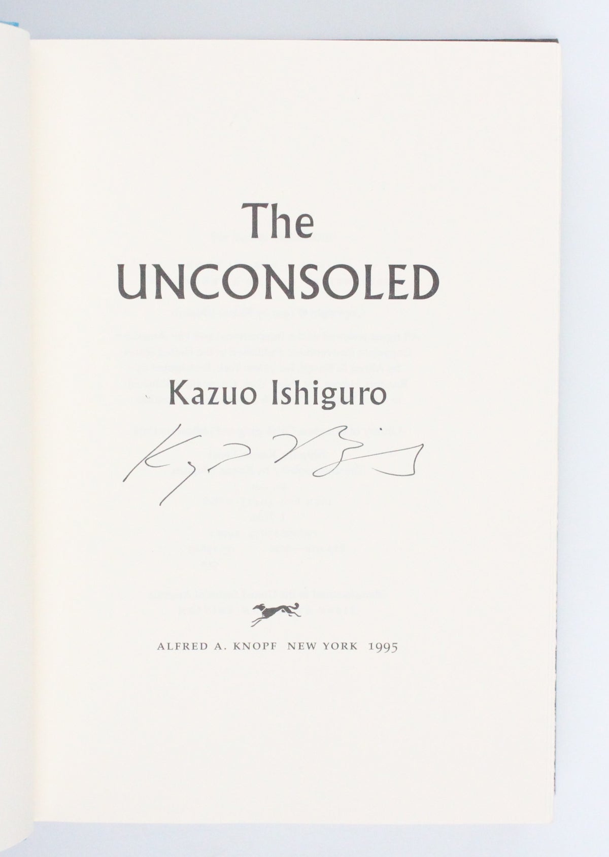 1995 The Unconsoled by Kazuo Ishiguro