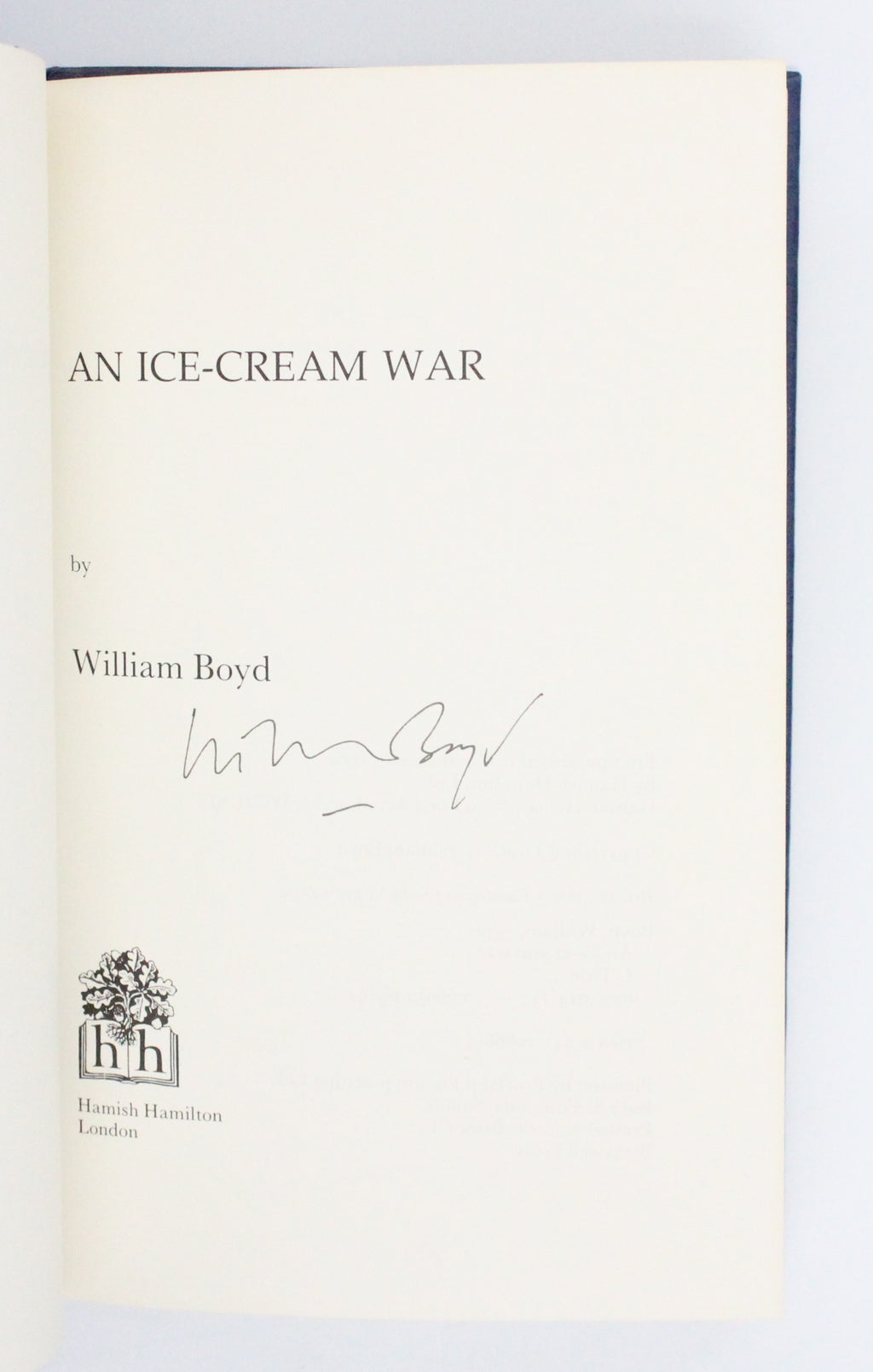 1982 An Ice Cream War by William Boyd