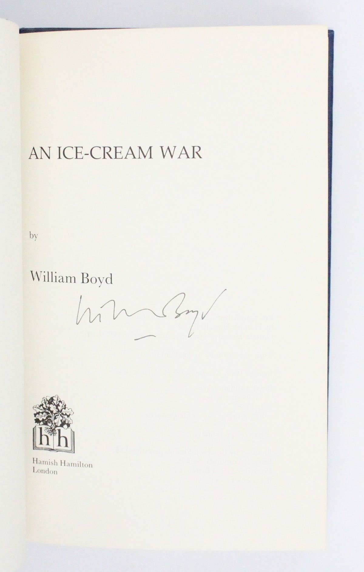 1982 An Ice Cream War by William Boyd