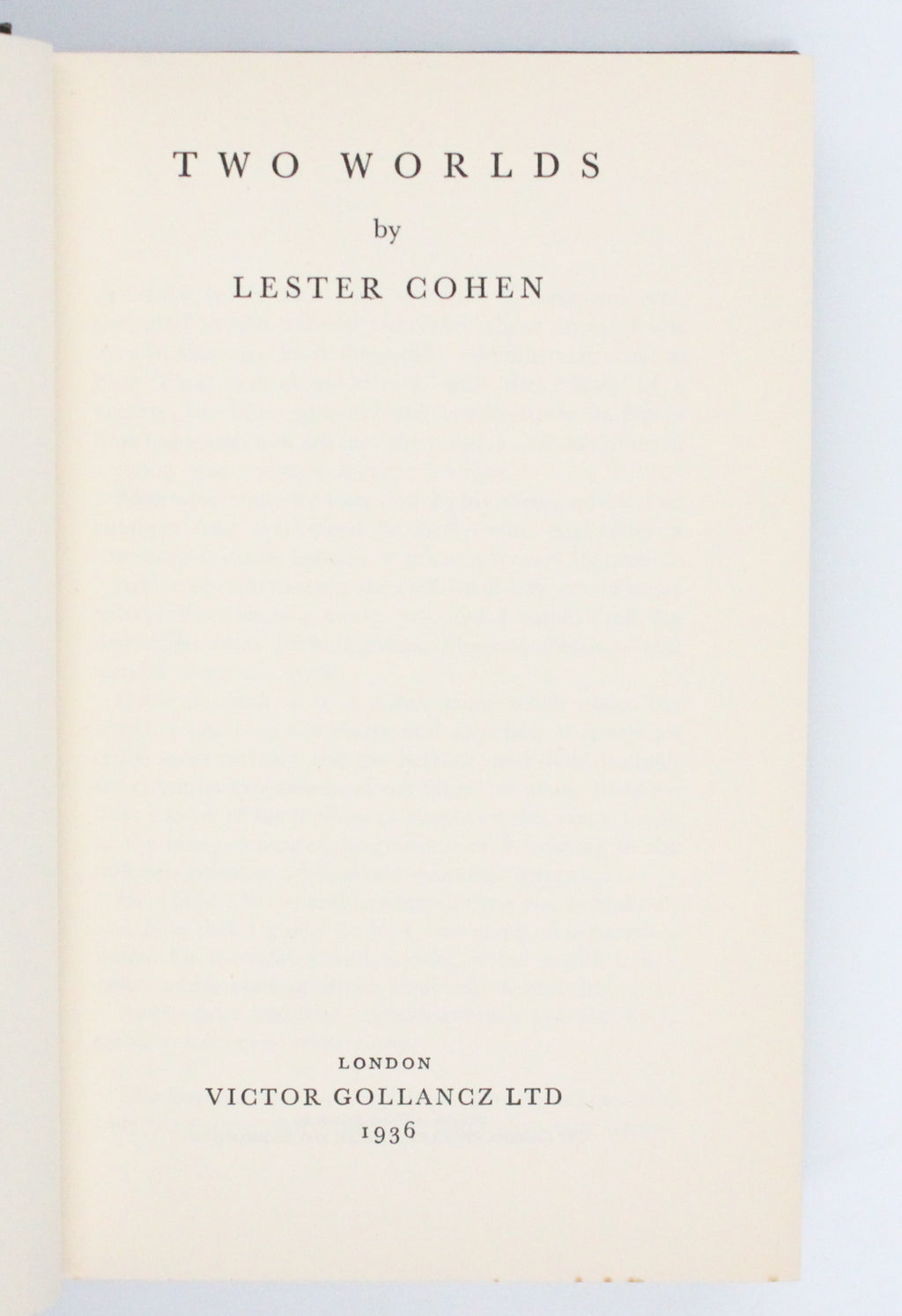 1936 Two Worlds by Lester Cohen