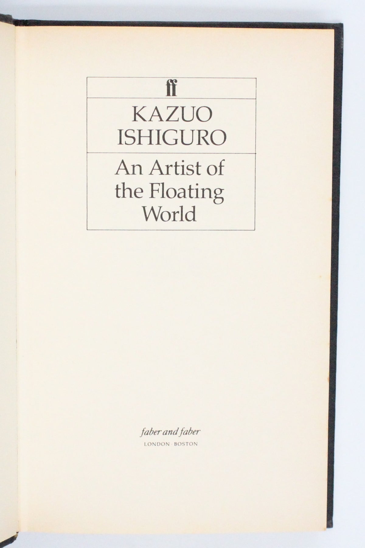 1987 An Artist of The Floating World by Kazuo Ishiguro
