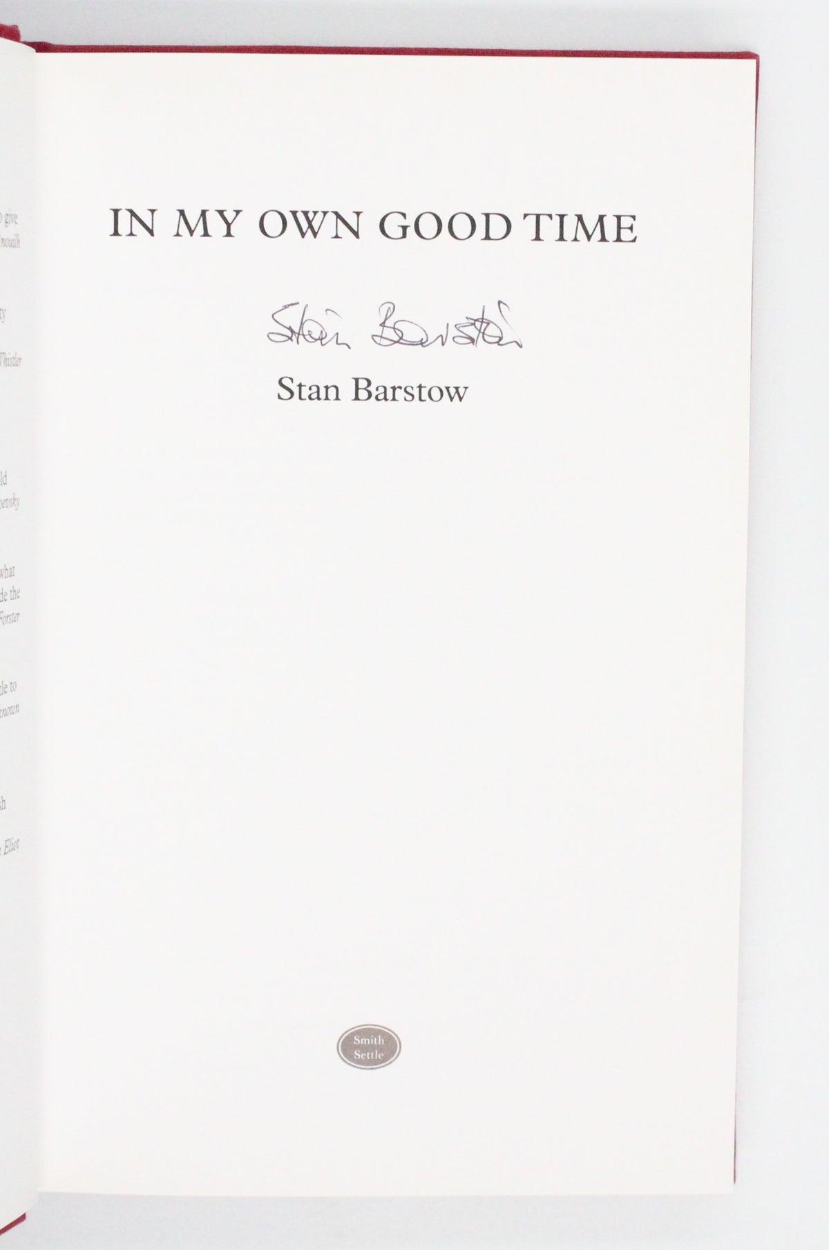 2001 In My Own Good Time by Stan Barstow
