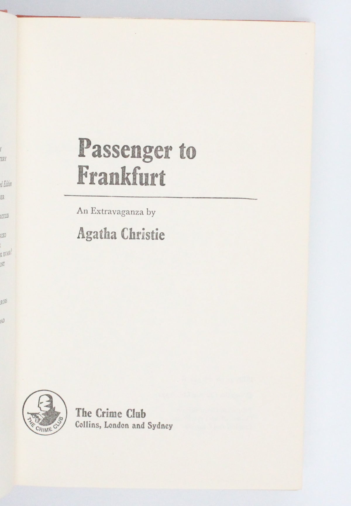 1970 Passenger to Frankfurt by Agatha Christie