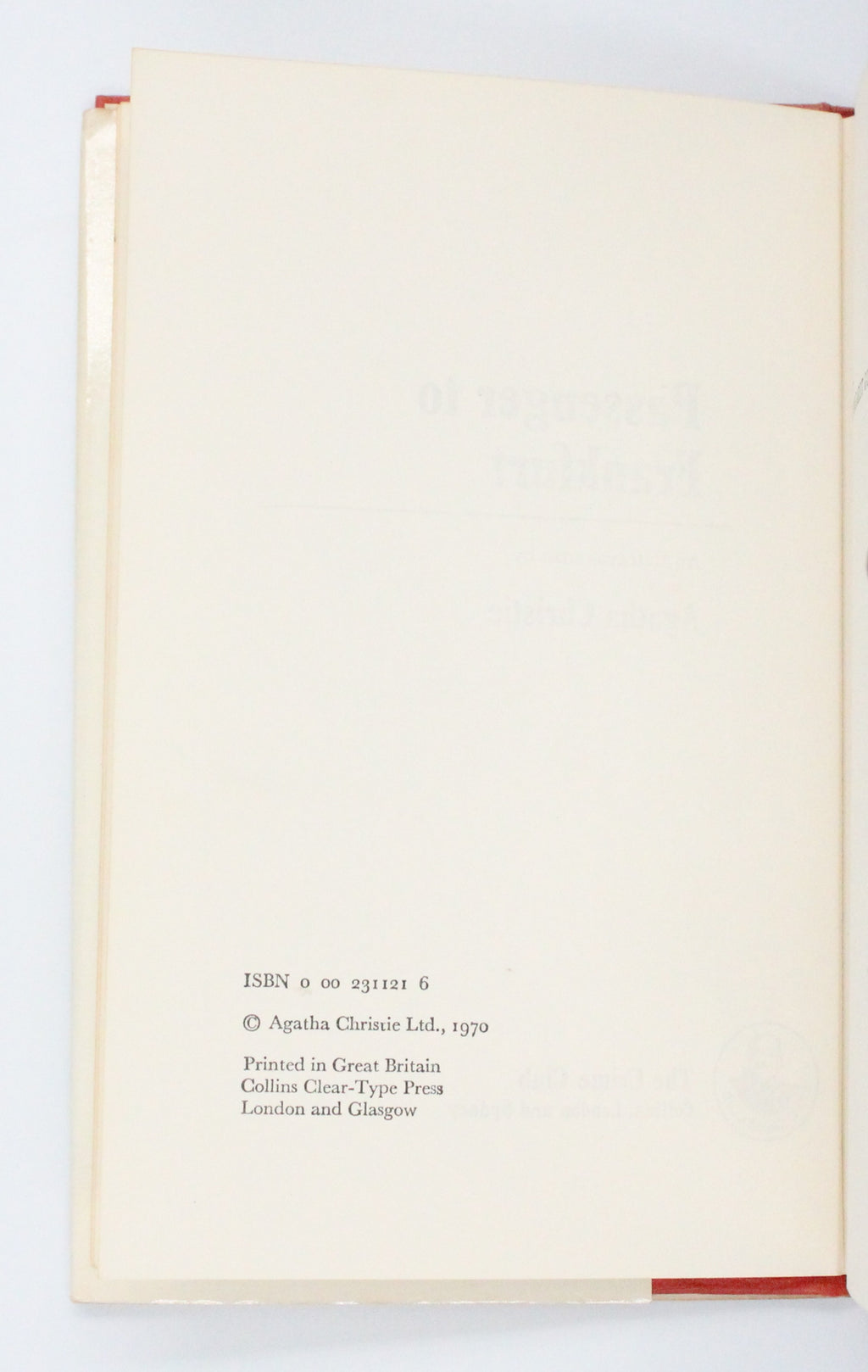 1970 Passenger to Frankfurt by Agatha Christie