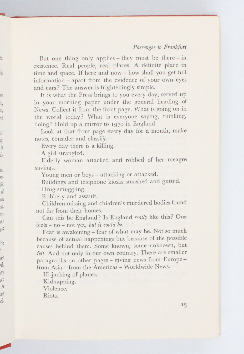 1970 Passenger to Frankfurt by Agatha Christie