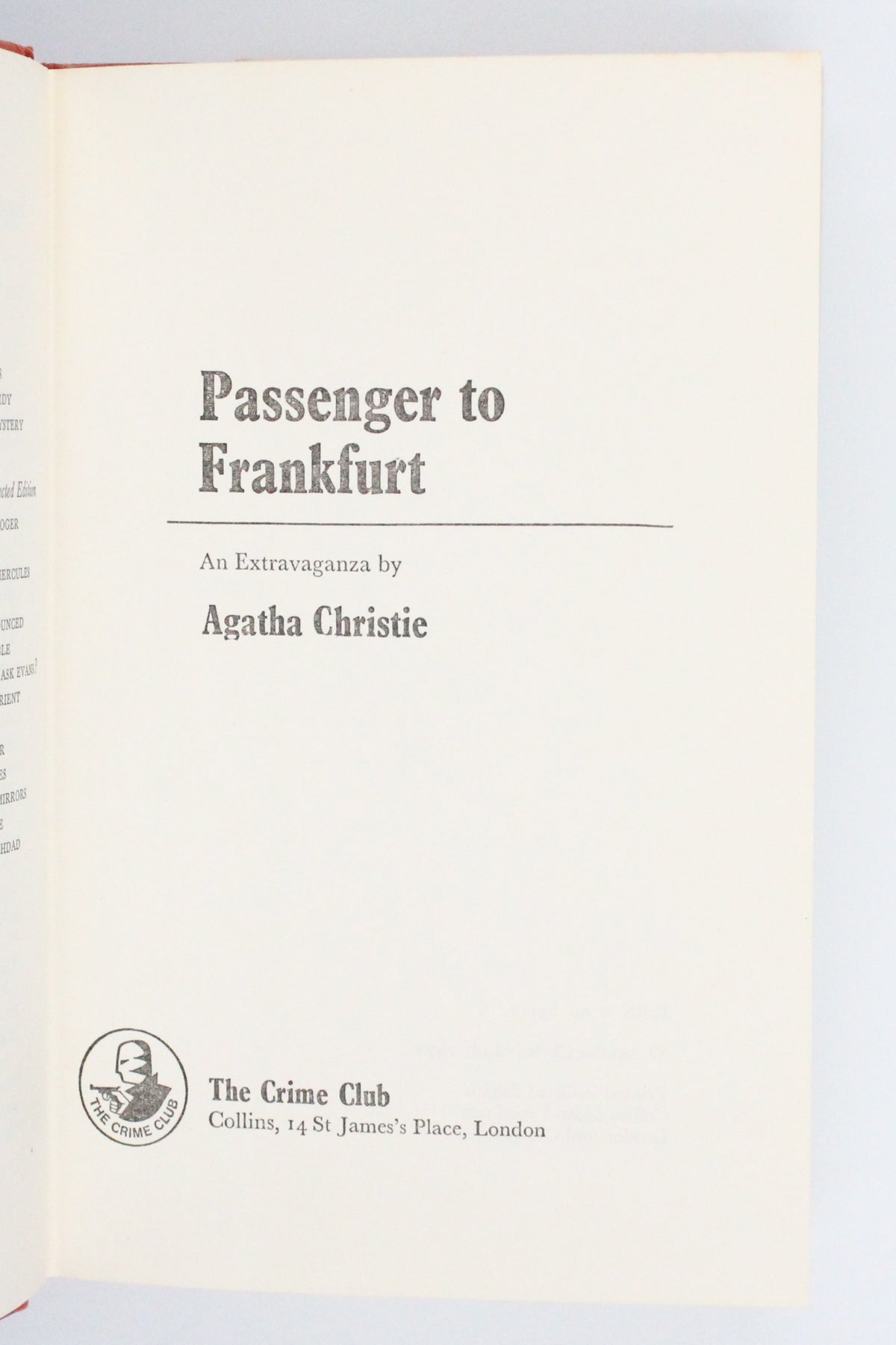 1970 Passenger to Frankfurt by Agatha Christie