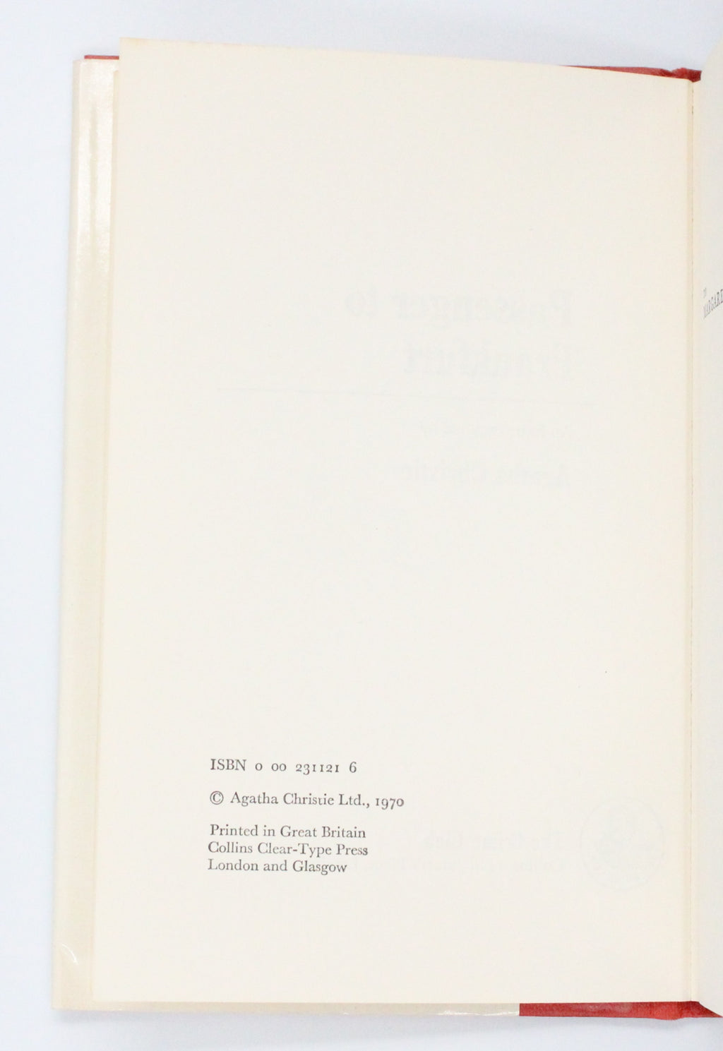 1970 Passenger to Frankfurt by Agatha Christie