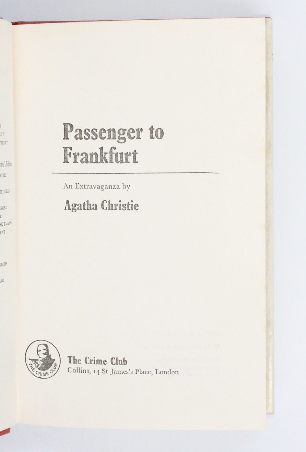 1970 Passenger to Frankfurt by Agatha Christie
