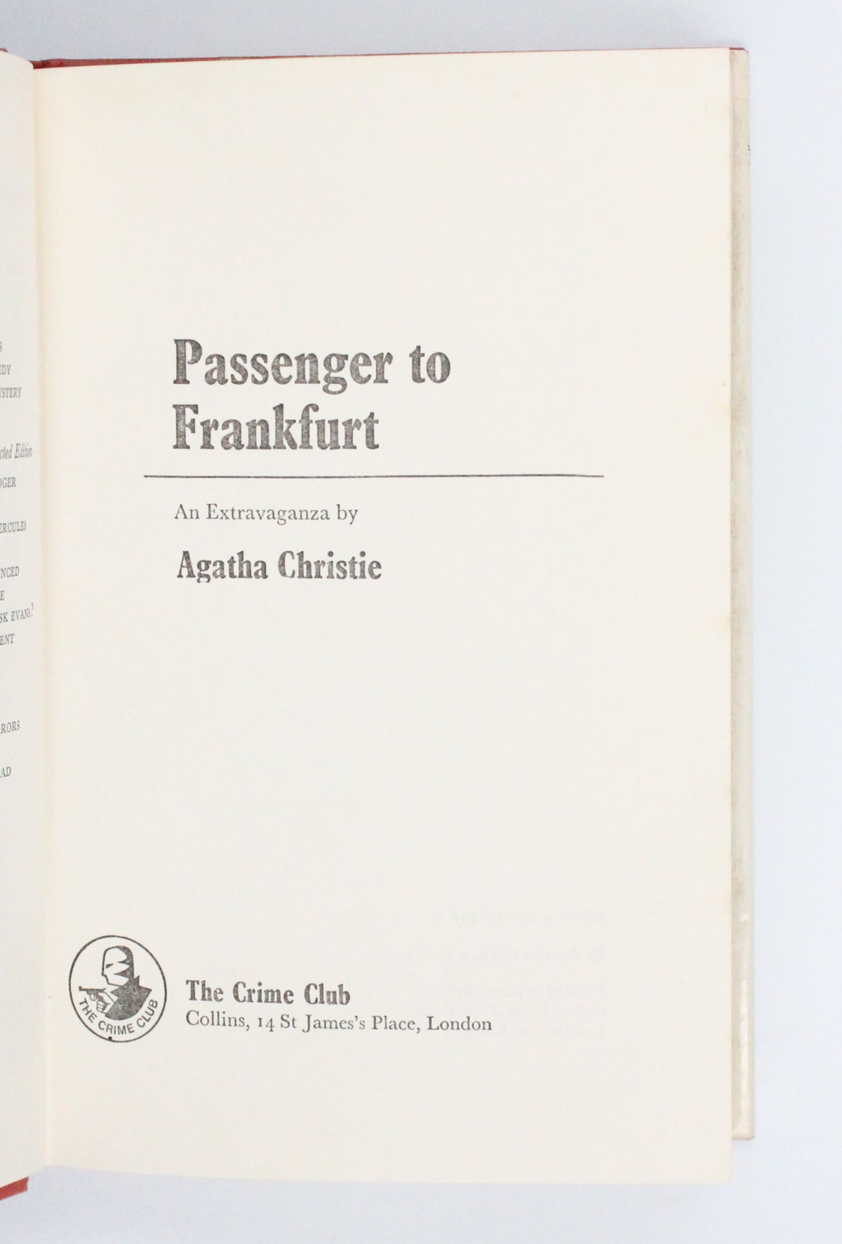 1970 Passenger to Frankfurt by Agatha Christie