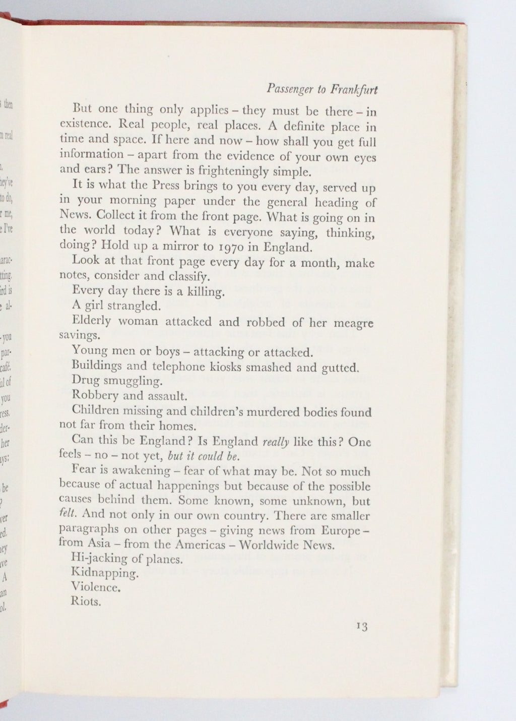 1970 Passenger to Frankfurt by Agatha Christie