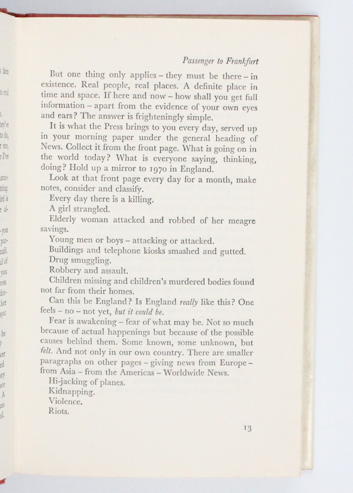 1970 Passenger to Frankfurt by Agatha Christie