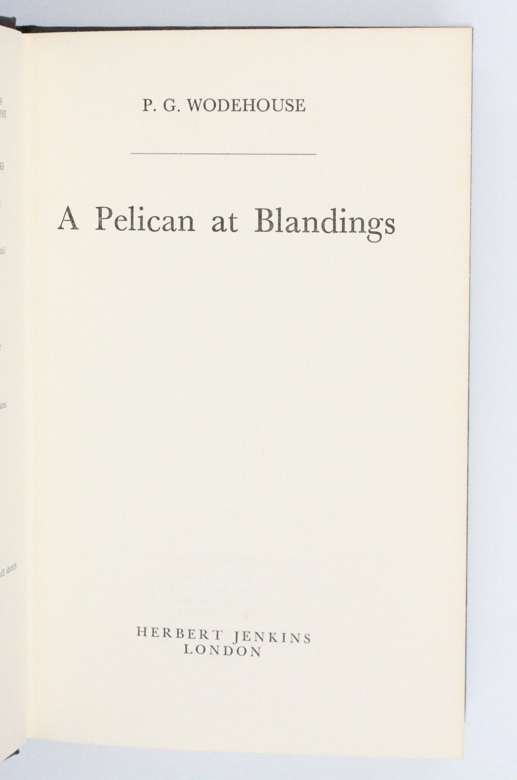 1969 A Pelican at Blandings by P. G. Wodehouse