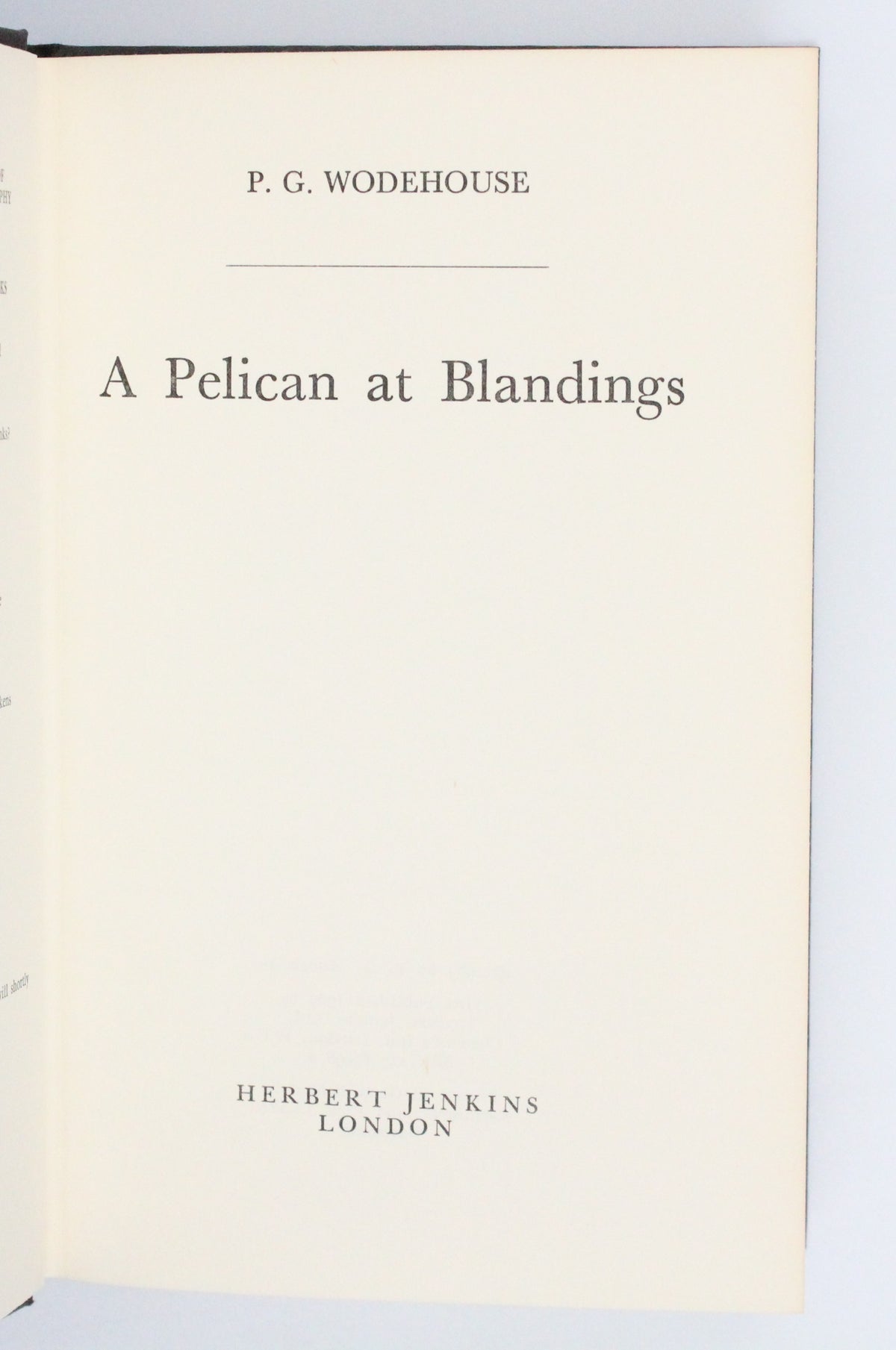 1969 A Pelican at Blandings by P. G. Wodehouse