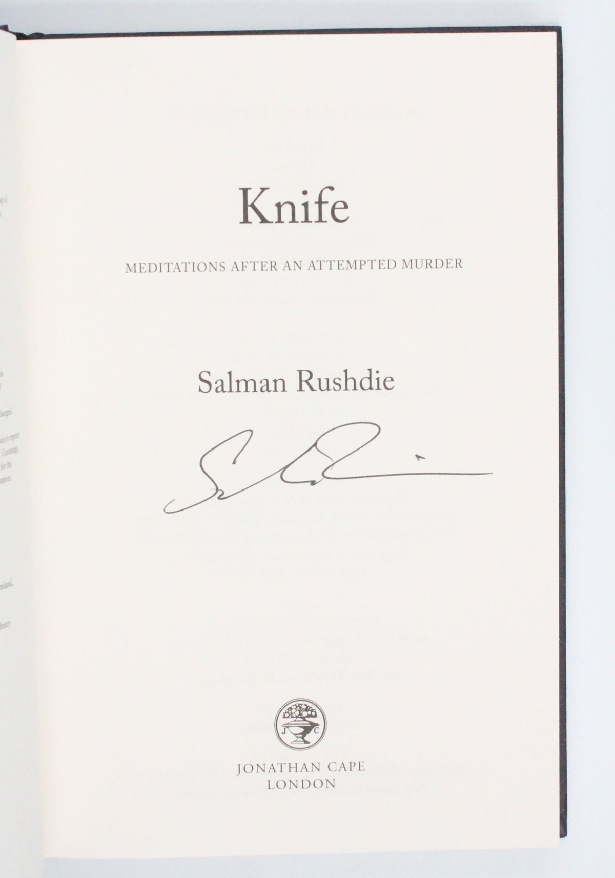 2023 Knife: Meditations After an Attempted Murder by Salman Rushdie
