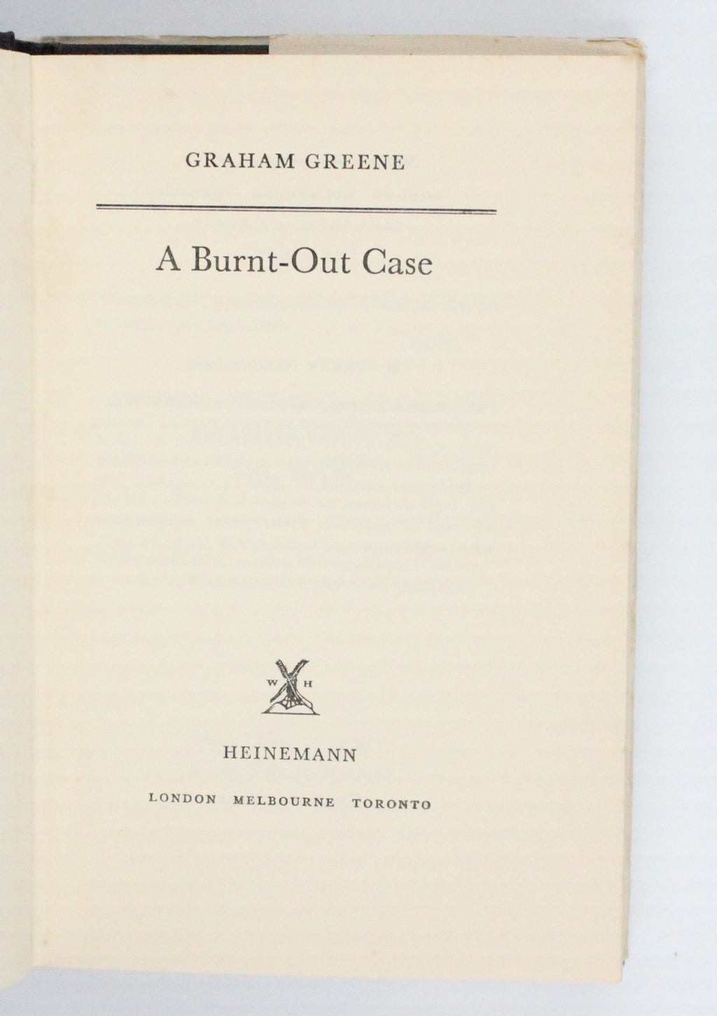 1961 A Burnt-Out Case by Graham Greene