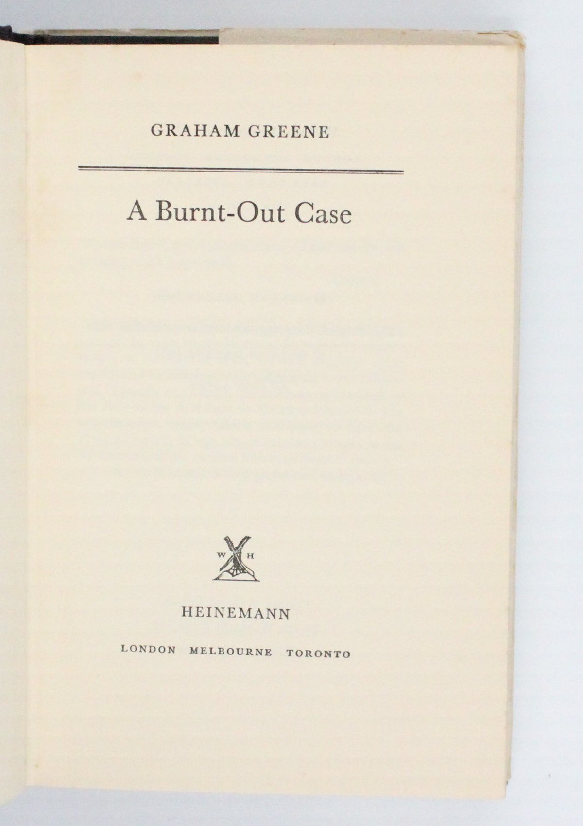 1961 A Burnt-Out Case by Graham Greene