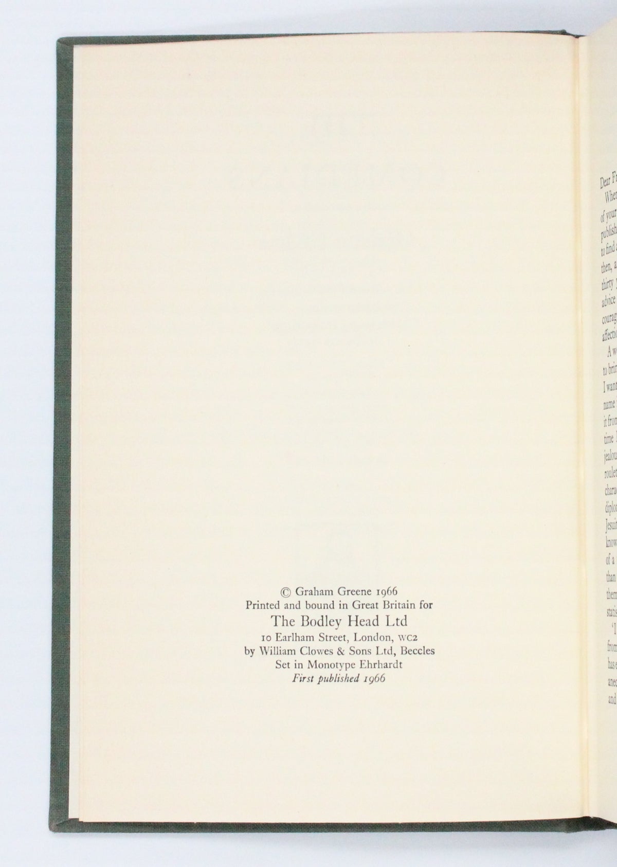 1966 The Comedians by Graham Greene