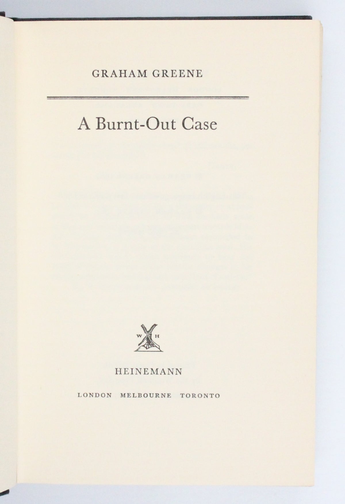 1961 A Burnt-Out Case by Graham Greene