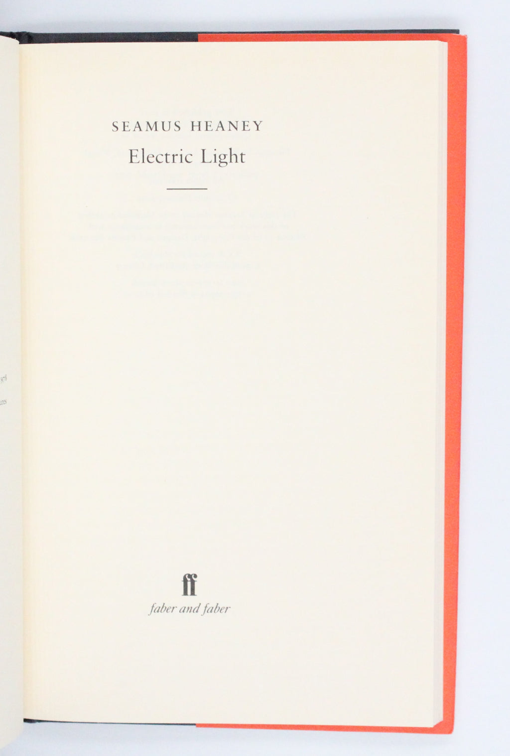 2001 Electric Light by Seamus Heaney