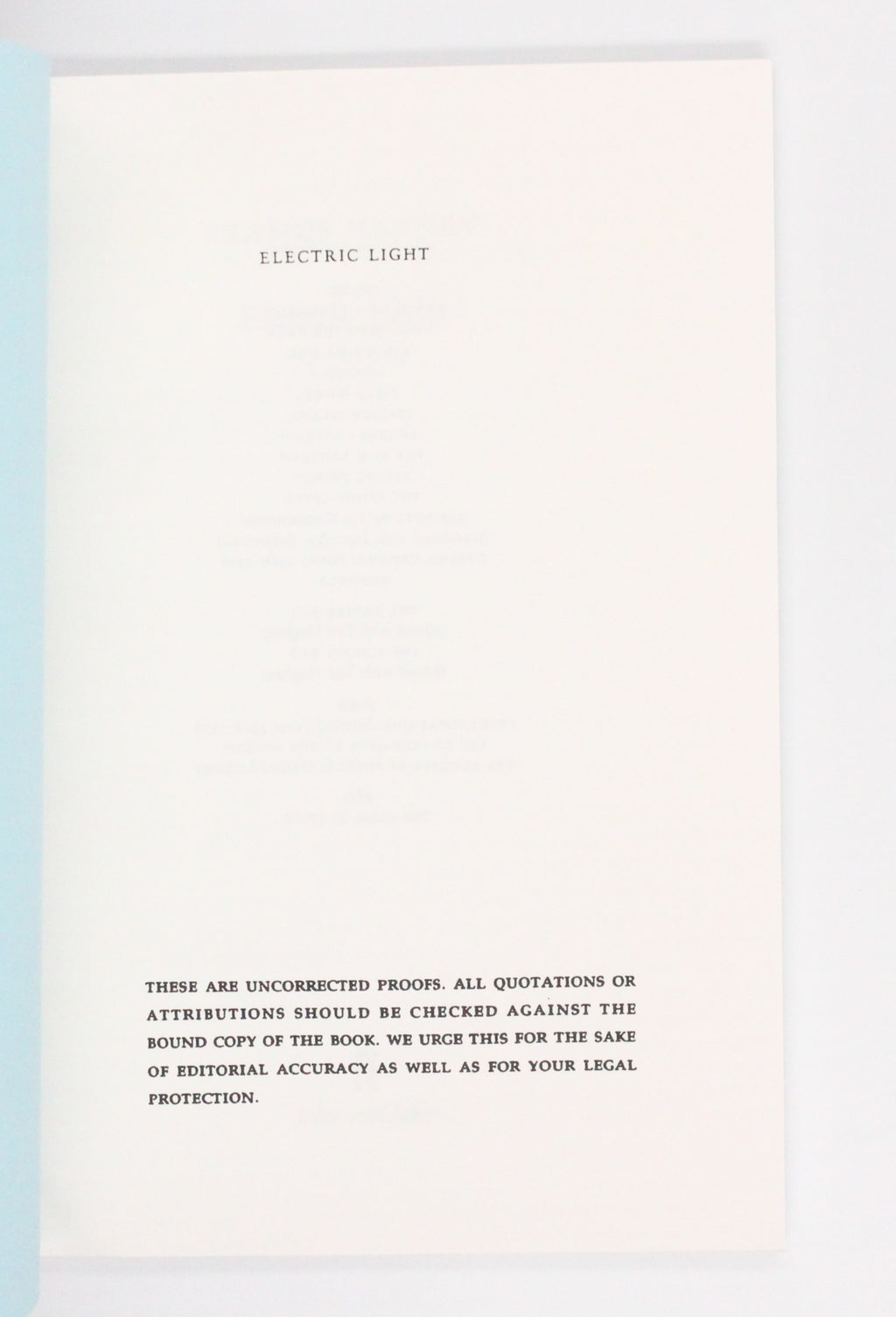 2001 Electric Light by Seamus Heaney